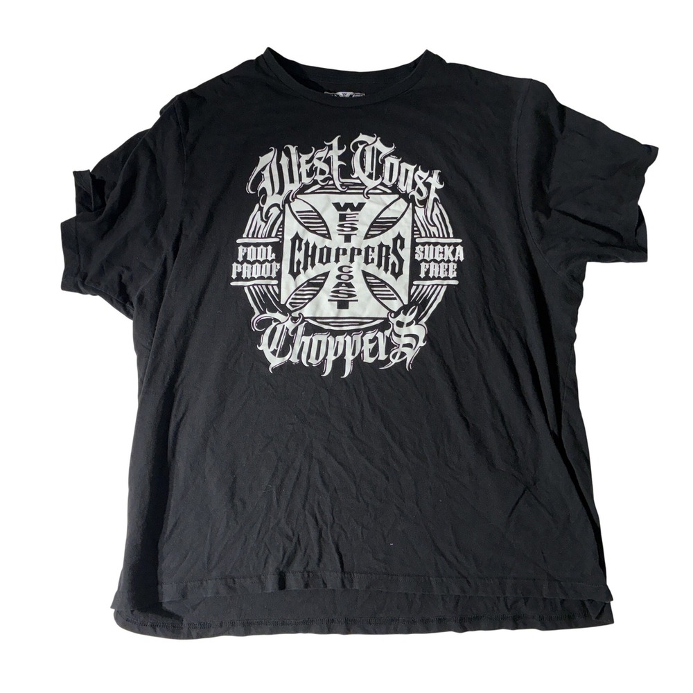 West Coast Choppers Jesse James Graphic T-Shirt Black Iron Cross Mens 3XL
